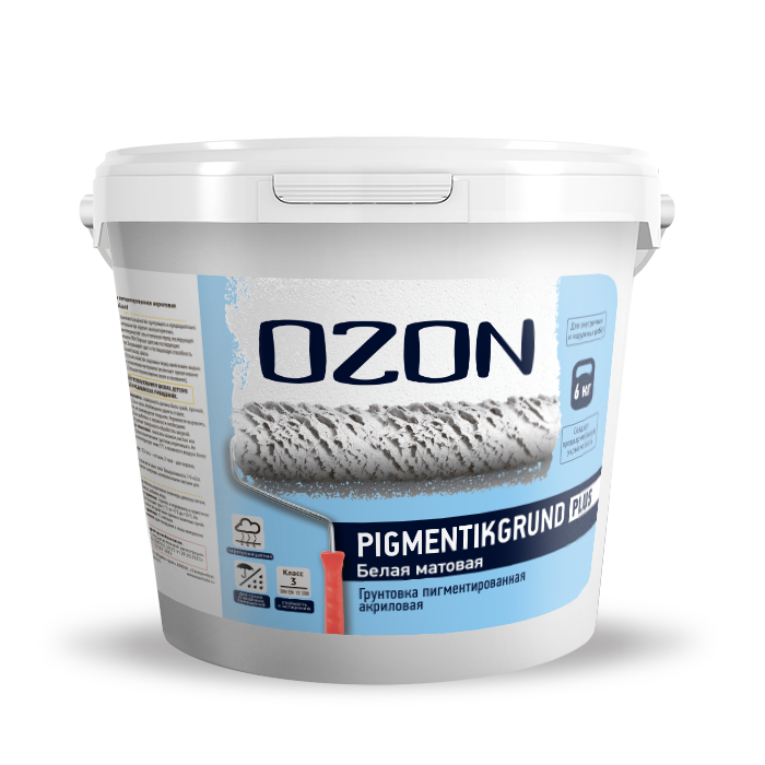 Грунтовка пигментированная под обои OZON Pigmentikgrund ВД-АК-055М-6 белая  морозостойкая